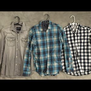 2 American Eagle and 1 Old Navy Dress Shirts